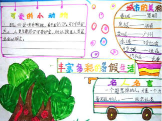 快乐暑假手抄报版面设计图