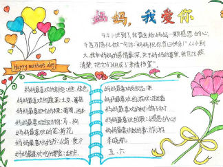 妈妈我爱你手抄报版面设计图