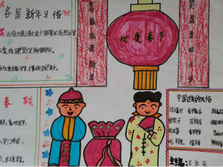 小学生年味手抄报版面设计图一
