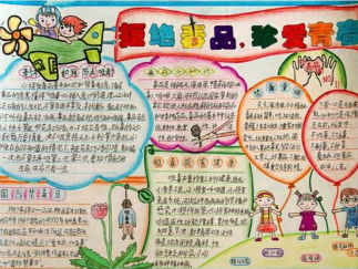 青春拒绝毒品手抄报版面设计图