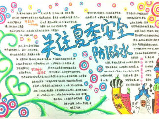 夏天安全手抄报版面设计图