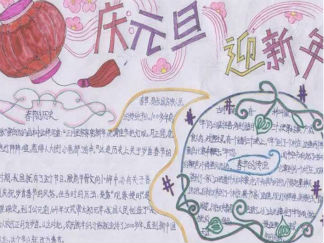 庆元旦迎新年手抄报版面设计图