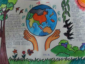 爱绿护绿手抄报版面设计图三