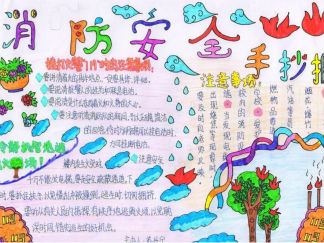 获奖的消防安全手抄报版面设计图一