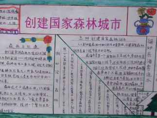 小学生创建森林城市手抄报版面设计图