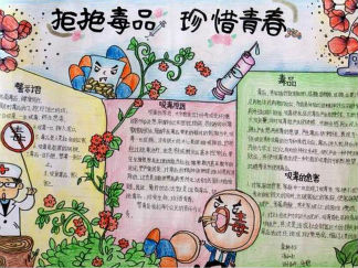 青春拒绝毒品手抄报版面设计图二