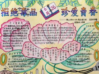 青春拒绝毒品手抄报版面设计图一