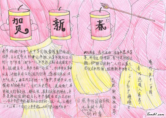 猴年新年快乐手抄报(2)图片1