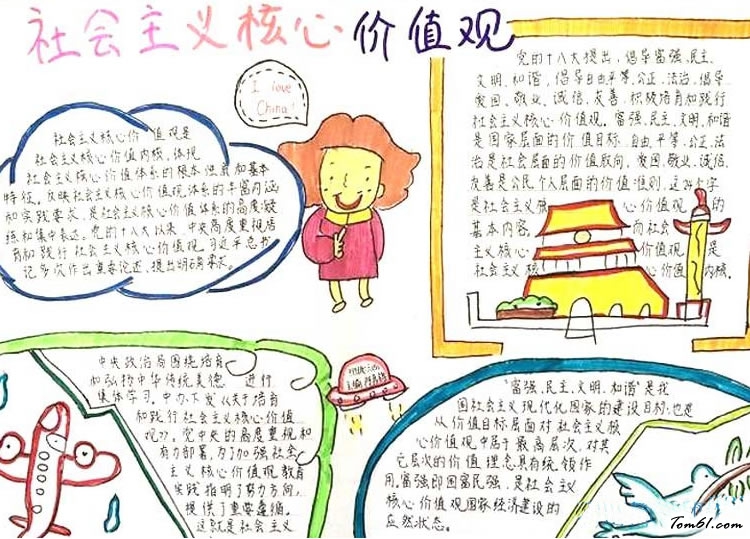 小学生关于社会主义核心价值观的手抄报图片1