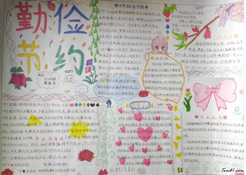 小学生勤俭节约手抄报图图片1