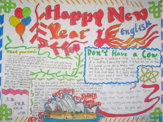 春节英语手抄报版面设计图一