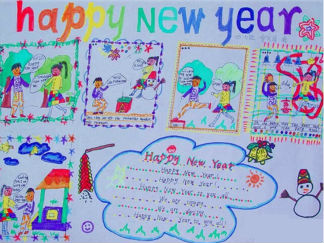 春节英语手抄报版面设计图