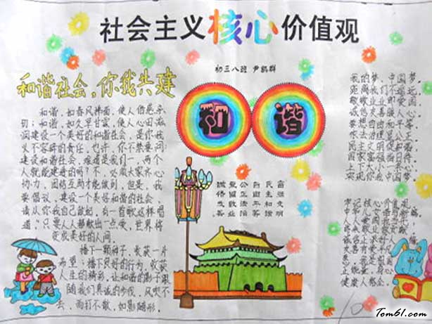 社会主义核心价值观的手抄报版面设计图图片1