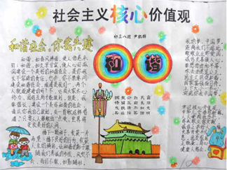 社会主义核心价值观的手抄报版面设计图