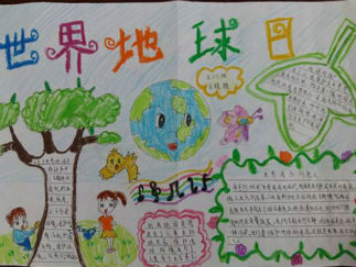 世界地球日手抄报版面设计图