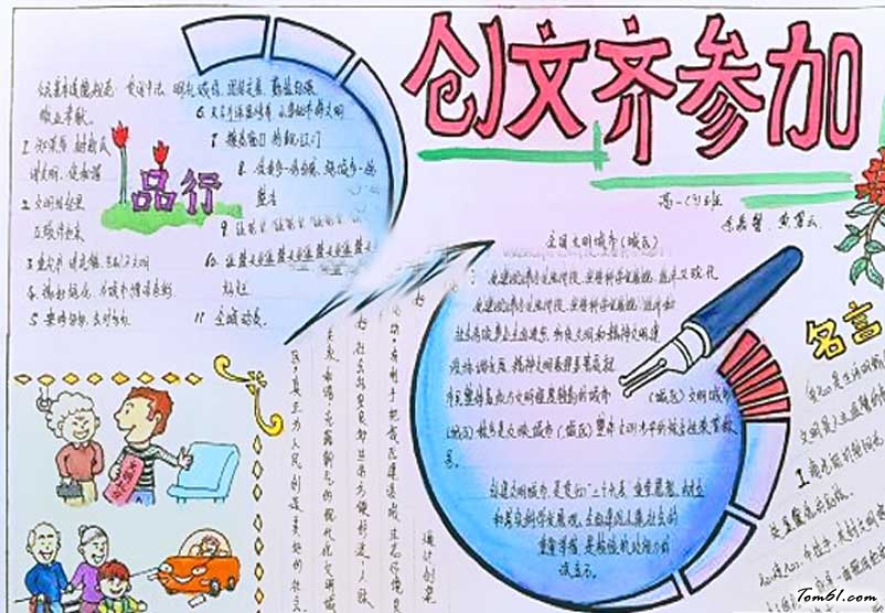 中学生创文手抄报版面设计图2图片1