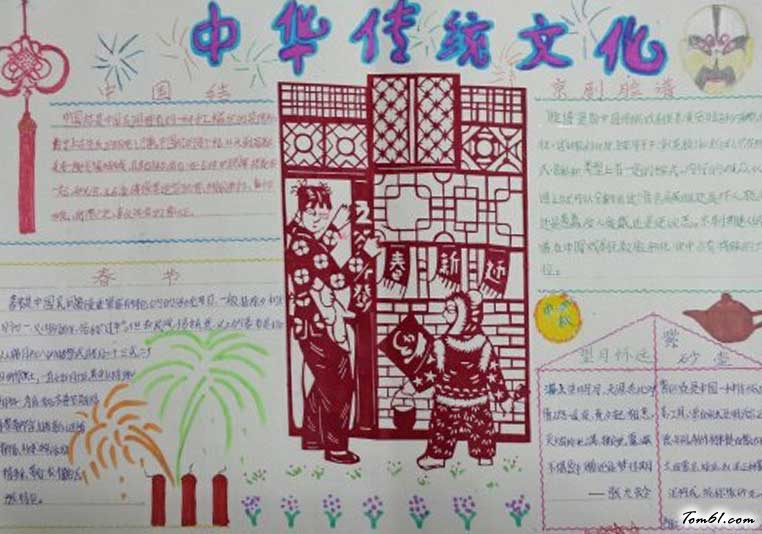 生活传统文化手抄报版面设计图图片1