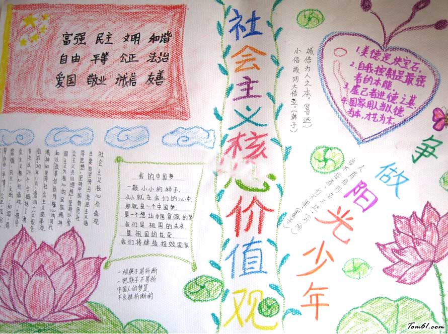 社会主义核心价值观的手抄报版面设计图5