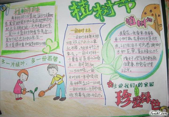 简单的植树节手抄报版面设计图2图片1