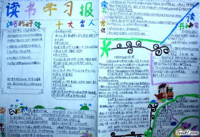 经典读书手抄报版面设计图图片1