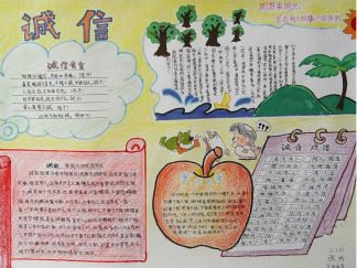诚实守信手抄报版面设计图