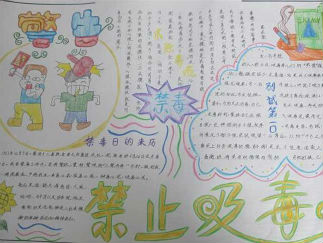 严禁吸毒手抄报版面设计图