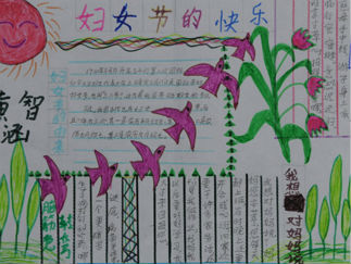 快乐的妇女节手抄报版面设计图