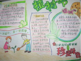 简单的植树节手抄报版面设计图2