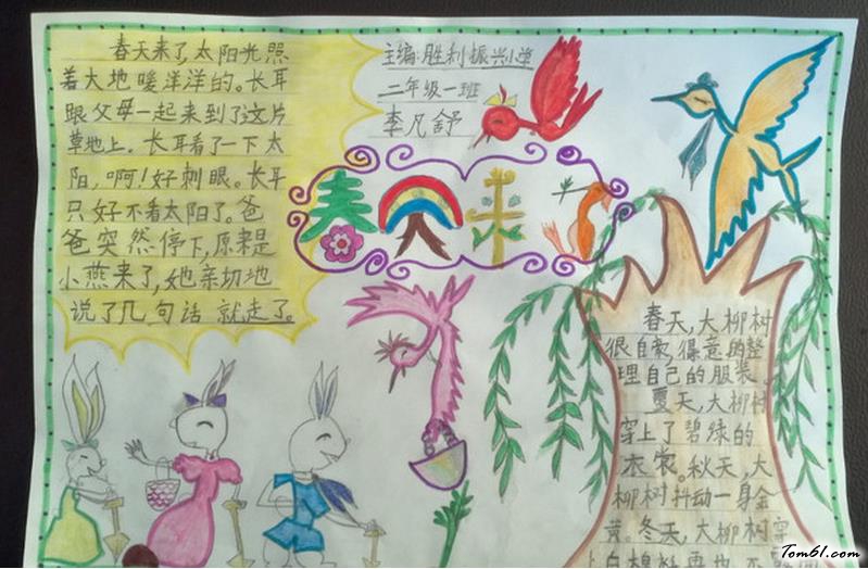 绿色春天手抄报版面设计图图片1