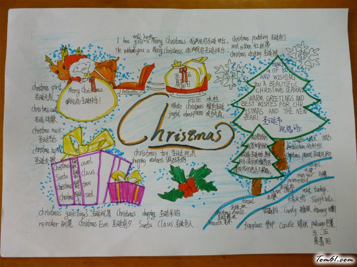 圣诞节英语手抄报版面设计图2图片1