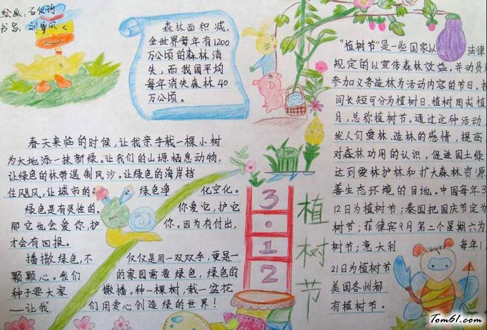 植树节手抄报版面设计图3图片1