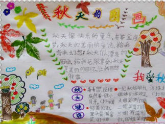 秋天的图画手抄报版面设计图