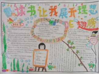 ”读书让我展开理想“手抄报版面设计图