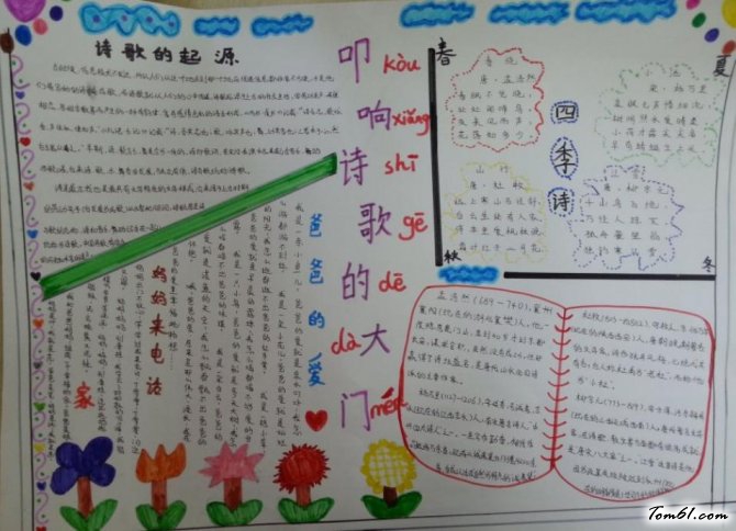 叩响诗歌的大门语文知识手抄报版面设计图图片1