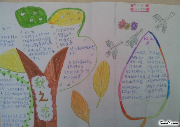 秋之恋手抄报版面设计图图片1