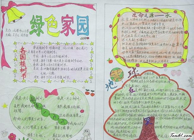 绿色家园环保手抄报版面设计图图片1