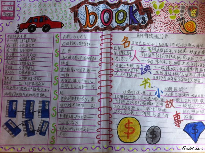 “book”读书手抄报版面设计图图片1