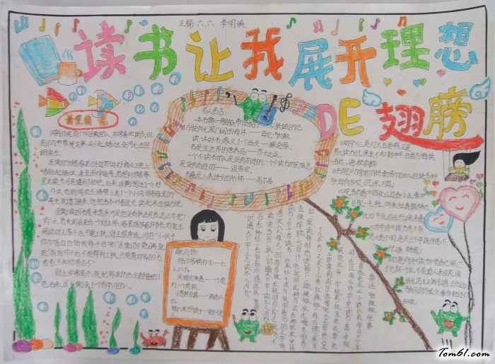 ”读书让我展开理想“手抄报版面设计图图片1