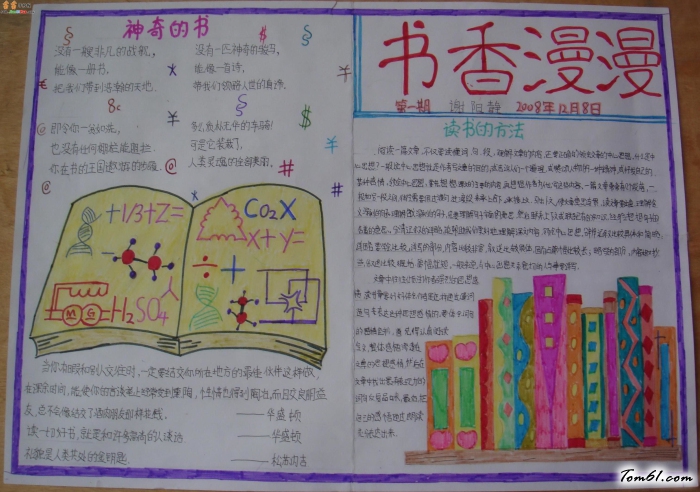 书香漫漫读书手抄报版面设计图图片1