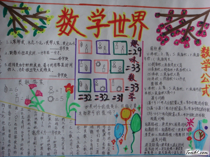 数学世界手抄报版面设计图图片1