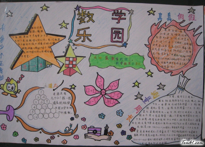 精美数学乐园手抄报版面设计图图片1