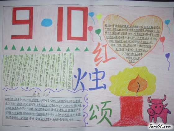 红烛颂教师节手抄报版面设计图图片1