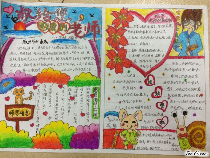 师恩难忘教师节手抄报版面设计图图片1