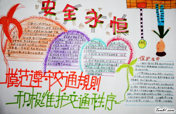“安全永恒”小学生手抄报版面设计图图片1