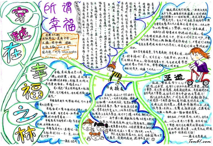 以幸福为主题的中学生手抄报版面设计图图片1