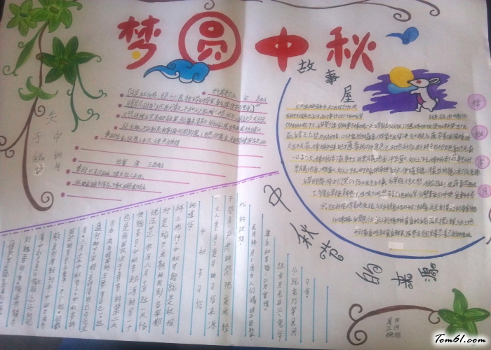 梦圆中秋手抄报版面设计图图片1