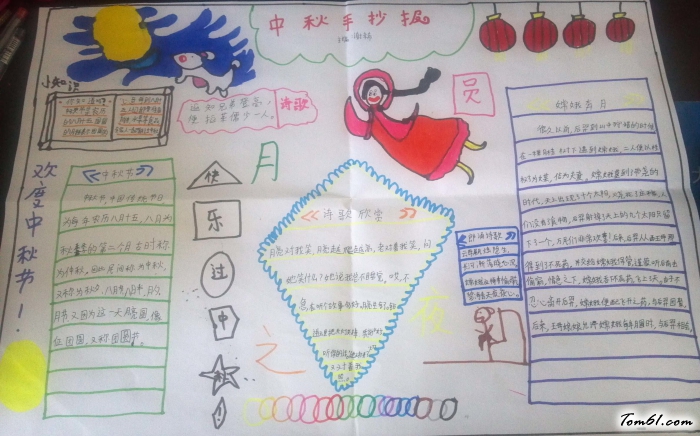 快乐中秋手抄报版面设计图图片1