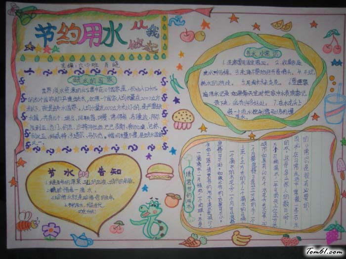 节约用水从我做起手抄报版面设计图图片1