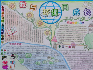 我与环保共同成长手抄报版面设计图