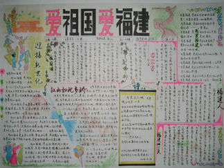 爱祖国爱福建中学生手抄报版面设计图